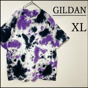 メンズ服新品タイダイ染め半袖TシャツXL　白紫黒 春夏物 一点物　ブランド　丸首　大きめ　ゆったり　トップス　LL　2L　柄　おしゃれ