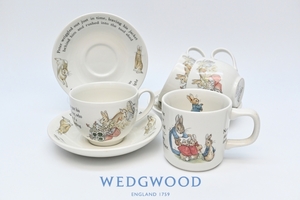 WEDGWOOD 英国製 ■ ピーターラビット [カップ&ソーサー 3客 マグカップ 1個 ]■ビアトリクス・ポター 湖水地方 №9604■