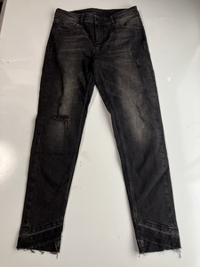 新品■ZARA USA06サイズダメージ加工ストレッチパンツ■ブラック