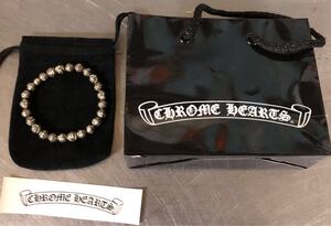 初期！年代物！激レア！オールシルバー　ビーズブレスレット！Chrome Hearts ALL SILVER 6mm CROSSBALL BEADS BRACELET 正規品！