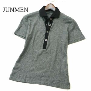 美品★ JUNMEN ジュンメン 春夏 切替★ 半袖 スリム ポロシャツ Sz.M　メンズ　A3T08122_7#A