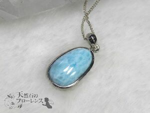 ラリマー　ブルーペクトライトシルバー枠ペンダント 縦 約27.5mm 横 約12.5mm larimar-p-t906 auc