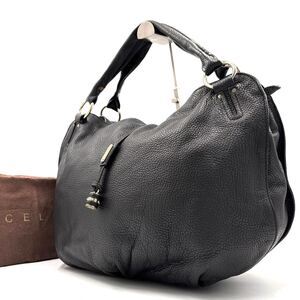 1円《 正規品・未使用級 》 CELINE セリーヌ ニュービタースウィート ハンドバッグ ワンショルダー レザー 本革 シボ革 黒 保存袋付 肩掛け