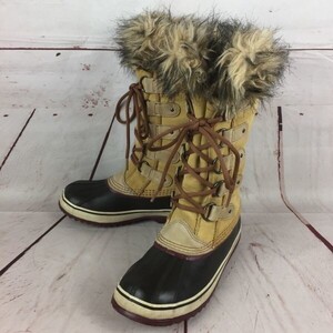 カナダ名門★SOREL/ソレル★完全防水/レザースノーブーツ【24.5/茶】インナー付/履き口ボア◆KM03