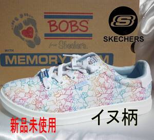 新品◆送料無料26cm(25.5cm相当)スケッチャーズ Skechers BOBS ボブス イヌ柄 レディーススリッポン 犬/いぬ/dog