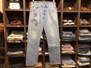 90’S MADE IN USA LEVI’S #501 PAINT DENIM PANTS SIZE 31 アメリカ製 リーバイス ペイント デニム パンツ ジーンズ ジーパン リメイク