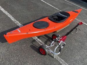 14)【引取限定・現状渡し】VENTURE KAYAK ベンチャーカヤック　 アイラ　Islay12　スモールツーリング　パドル・ドーリー付 三重県北部