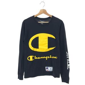 ◆SUPREME×Champion シュプリーム×チャンピオン 長袖カットソー S◆ ブラック メンズ ロゴデイザン トップス ロングTシャツ