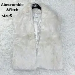 Abercrombie & Fitch フェイクファーベスト アイボリー S