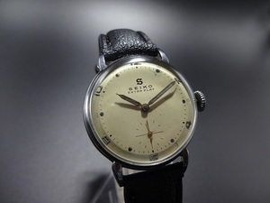 精工舎　セイコー　新10B型　高級機塔載　スモセコ　SEIKO　EXTRA FLAT　1940年代　戦後　アンティーク　分解注油済み　新品ベルト付