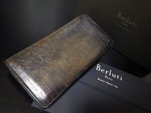 ベルルッティ Berluti エベネ EBENE カリグラフィー 2つ折り長財布 スクリットレザー 箱付 9510