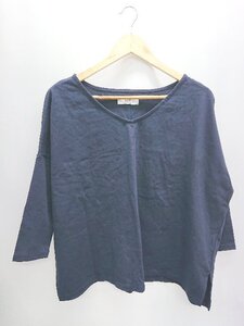 ◇ SLOBE IENA スローブ イエナ Vネック シンプル 長袖 Tシャツ カットソー サイズＦ ネイビー レディース P