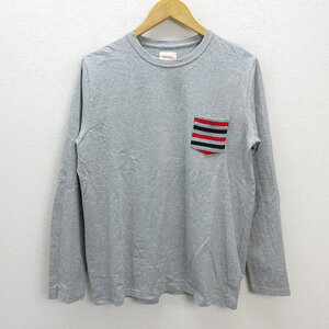 n■ビームス/BEAMS ロングスリーブポケットTシャツ/ロンT【L】灰/MENS/68【中古】