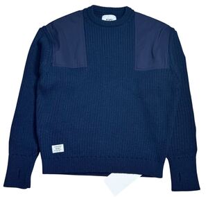 未使用品 22aw WTAPS 222MADT-KNM03 COMMANDER SWEATER POLY ダブルタップス コマンダー ニットセーター ネイビー 03