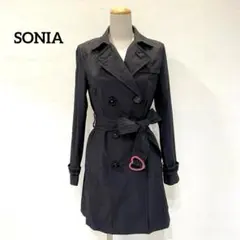 美品【SONIA】ソニアリキエル　トレンチコート　ネイビー　S