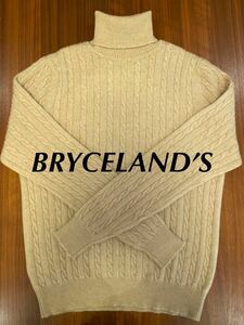 Bryceland’s ブライスランズ カシミア ケーブル ニット セーター タートルネック カシミヤ ベージュ