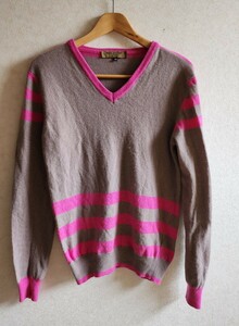 ◆送料込◆PAUL ADAMS◆cashmere イタリア製　Vネックセーター　46　◆USED古着