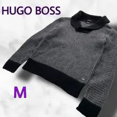 HUGO BOSS ヒューゴボス◆ニット◆ラムウール100◆ショール衿◆M