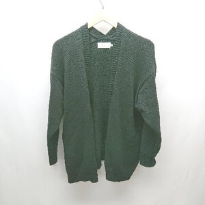 ◇ AZUL by moussy シンプル 無地 ボタン無し オープン 長袖 ニット カーディガン Lサイズ ブラック レディース E