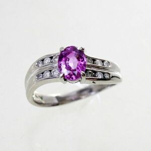 ◎中古美品◎プラチナ　ピンクサファイア　0.98ct　ダイヤ　0.17ｃｔ　リング　11号