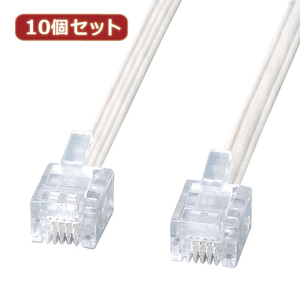 まとめ得 10個セット サンワサプライ エコロジー電話ケーブル TEL-E4-1N2 TEL-E4-1N2X10 x [2個] /l