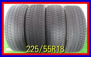 ■中古タイヤ■　225/55R18 98Q BRIDGESTONE BLIZZAK DM-V3 エルグランド デリカD:5 フォレスター等 冬タイヤ 激安 中古　送料無料　B991