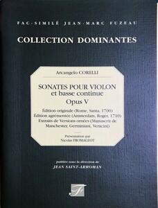 コレッリ Sonatas for Violin and Basso Continuo - Op. 5 (ファクシミリ 自筆譜 ヴァイオリン、通奏低音) 輸入楽譜 Corelli 洋書