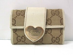 グッチ キーケース ＧＧキャンバス ハート ベージュ ＧＵＣＣＩ　レディース GG