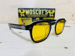 ◆MOSCOT◆MOMZA◆モスコット◆サングラス◆伊達眼鏡 人気 カラーレンズ イエロー 人気モデル スクエア 未使用 美品