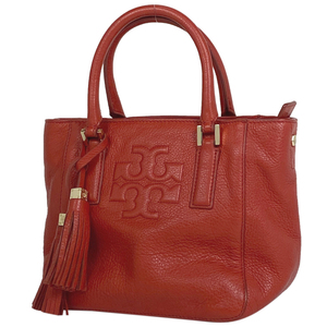 トリーバーチ Tory Burch ロゴ ハンドバッグ 2WAY ショルダーバッグ レザー レッド レディース 【中古】