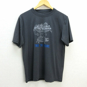 z■フォックスファイヤー/Foxfire シールドフラットアース/プリントTシャツ【L】灰/men