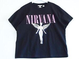 H&M　NIRVANA　ニルヴァーナ　プリントTEE　コットン ・M ブラック