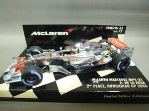 PMA 1/43 マクラーレン メルセデス MP4-21 P.デラロサ ハンガリーGP 2006 McLaren Mercedes