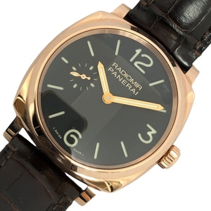 パネライ PANERAI ラジオミール 1904 3デイズ オロロッソ PAM00575 ブラック K18PG/革ベルト 腕時計 メンズ 中古