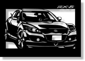 マツダ(MAZDA) RX-8の切り絵　【A4サイズ】[C4-021]