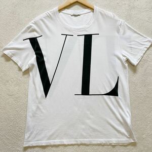 【極美品・現行定番】 VALENTINO ヴァレンティノ メンズ 半袖 Tシャツ トップス ビッグロゴ VLTN ホワイト Lサイズ