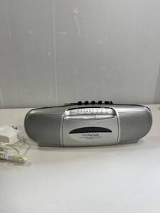 SONY ラジカセットレコーダー CFS-E2TV 2001年製レトロ AM FM カセット シルバー小型ラジカセ外観、動作美品　No.728