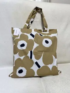 マリメッコ　Marimekko  トートバッグ　エコバッグ　ウニッコ柄　ベージュ