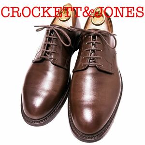 348.CROCKETT&JONES クロケットアンドジョーンズ SEDGEMOOR3 プレーントゥ レザーシューズ ビジネス ブラウン 6E