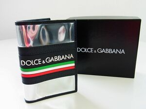 正規★DOLCE&GABBANA ドルチェ＆ガッバーナ★ドルガバ ドキュメントトリコカードケース★ミラーシルバー【本物保証】本革★ミラーパテント