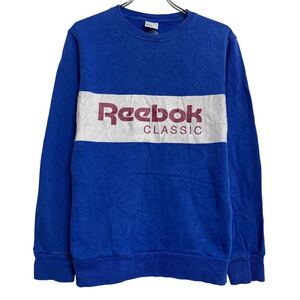 Reebok ロゴスウェット トレーナー XS ブルー リーボック プルオーバー バックプリント 古着卸 アメリカ仕入 a612-5683