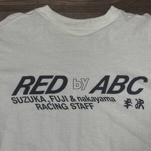 ☆RED by ABC 半次 メンズ Tシャツ SUZUKA FUJI & nakayama RACING STAFF T-shirt 富士スピードウェイ 鈴鹿サーキット 中山サーキット 