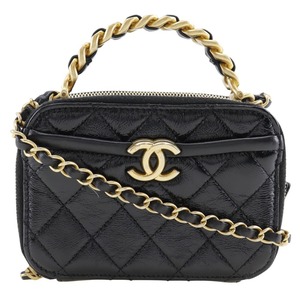 CHANEL シャネル ミニハンドバック マトラッセ 2WAYショルダー ハンドバッグ ラムスキン 黒 レディース【I211824067】中古