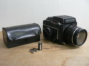 通電動作確認済 MAMIYA M645 MAMIYA-SEKOR C 80mm F2.8 マミヤ 中判一眼レフカメラ/ACTAR カメラレンズ2点 レンズケース 電池 アダプター付