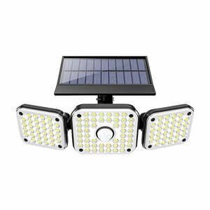 【送料無料】00⑪　電気代 0円 取付け簡単 112LED 3灯 センサーライト ソーラー 人感 モーション検知 超広角 屋外 玄関 駐車場 防雨型 防犯