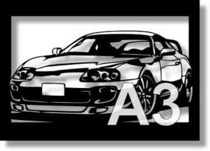 トヨタ(TOYOTA) スープラの切り絵　【A3サイズ】[C3-049]