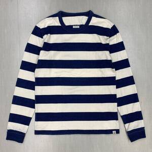 visvim ビズビム 16SS BIG BORDER TEE L/S インディゴ 染め ビッグ ボーダー クルーネック 長袖 Tシャツ ロンT カットソー indigo 1