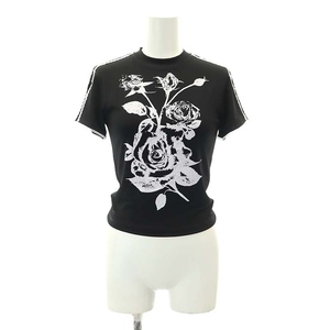 オープンワイワイ OPEN YY 24SS ROSE BABY TEE Tシャツ カットソー 半袖 プルオーバー 1 S 黒 ブラック 白 ホワイト