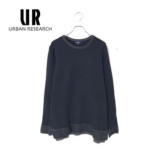 1D2584-T◆URBAN RESEARCH アーバンリサーチ ニット セーター ロングスリーブ リブ◆size38 ブラック レディース トップス ウール100