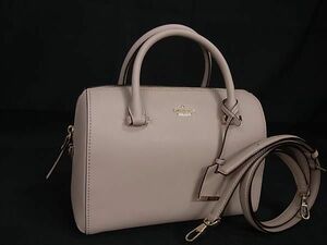 1円 ■極美品■ kate spade ケイトスペード PXRU7511 レザー 2WAY ハンドバッグ ショルダーバッグ クロスボディ ピンクベージュ系 AY6883